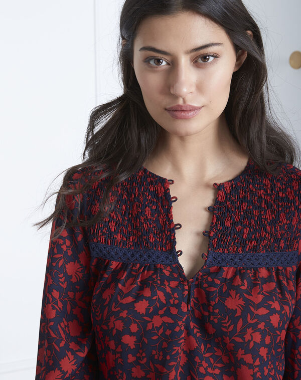 Vitae red printed blouse geranium.