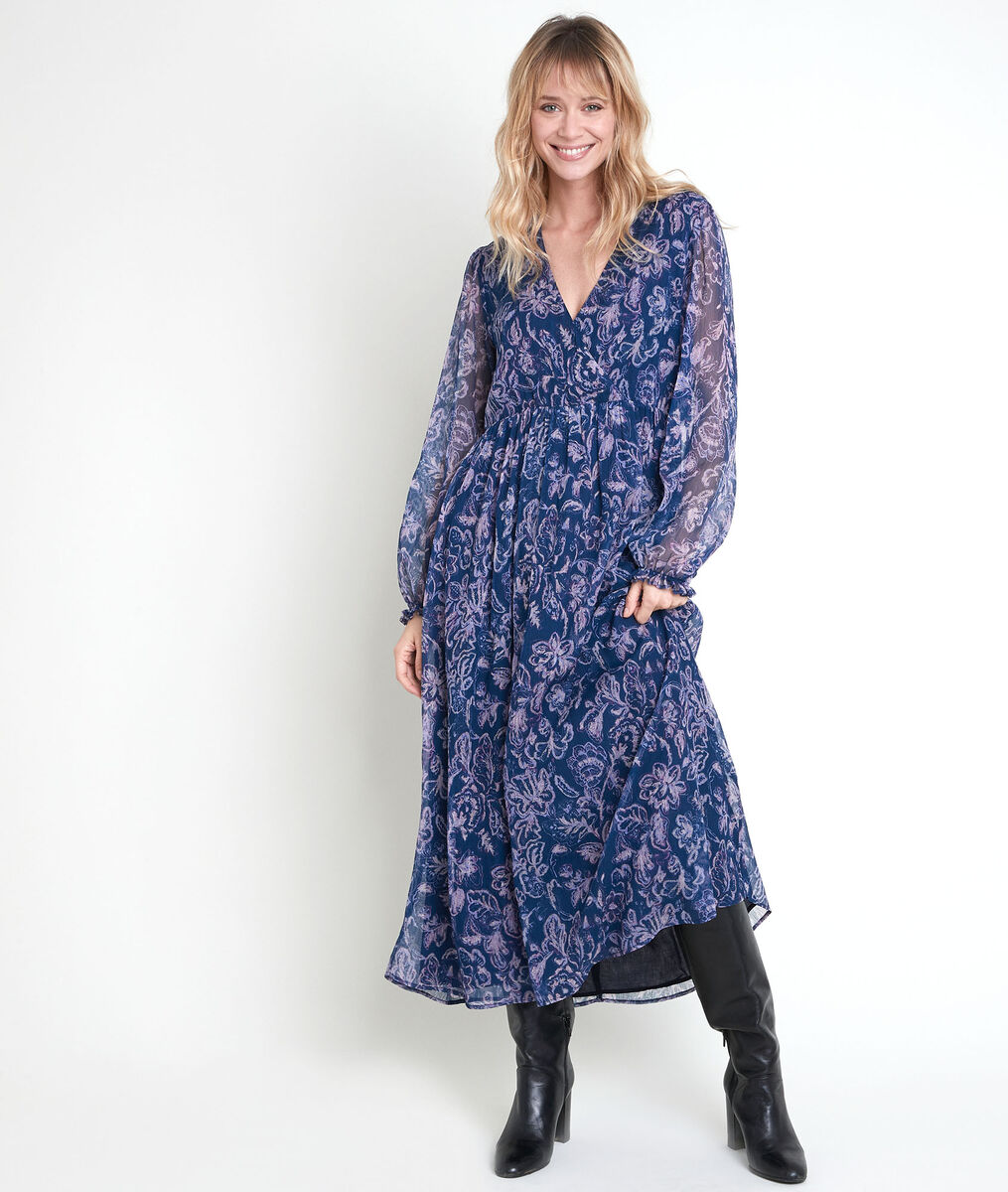 Louise blue print maxi dress | 1-2-3 Louise blue print maxi dress PhotoZ | 1-2-3