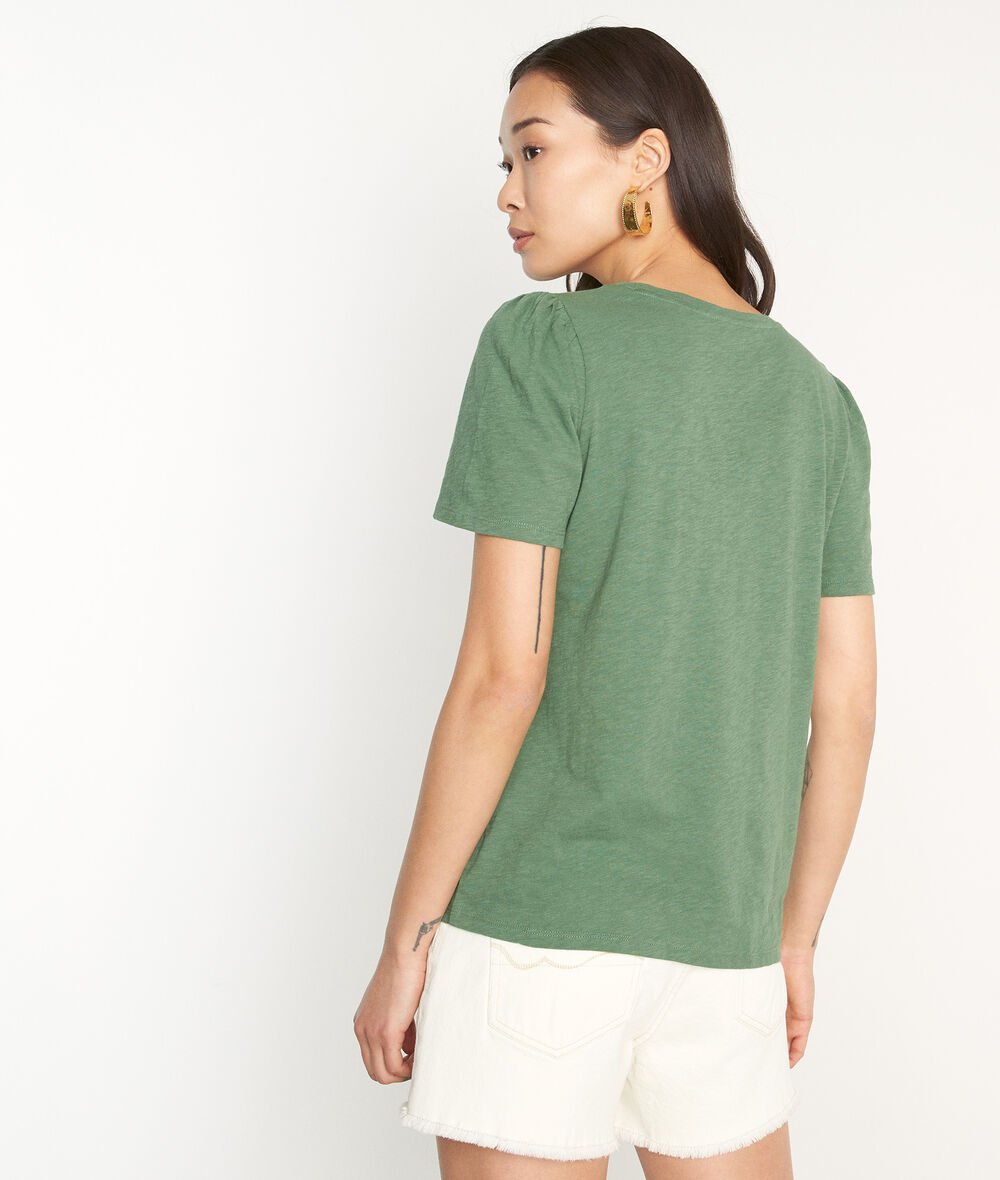 Malaga green openwork cotton T-shirt PhotoZ | 1-2-3