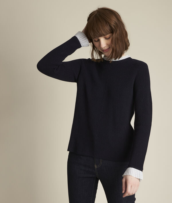 Wallpaper Fully Navy Blue Jumper With Peter Pan Collar Women Maison 123 For iPhone