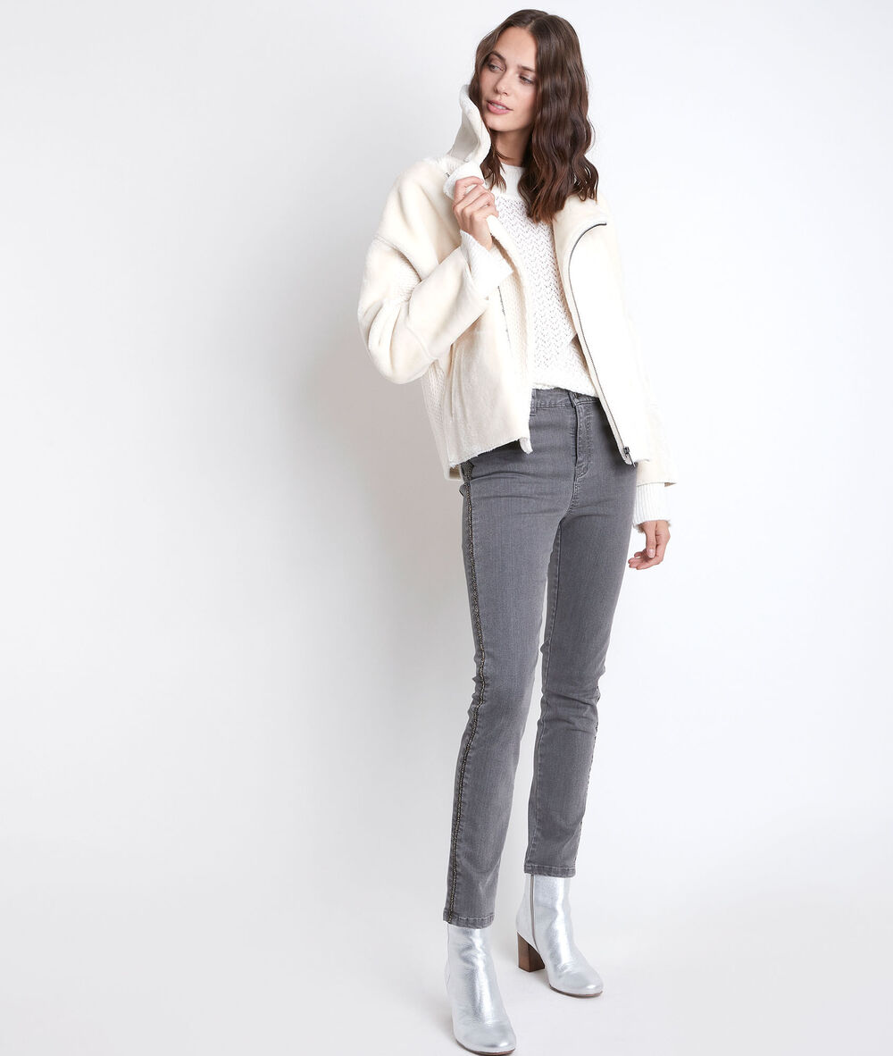 Imiaki cream faux fur coat creme.