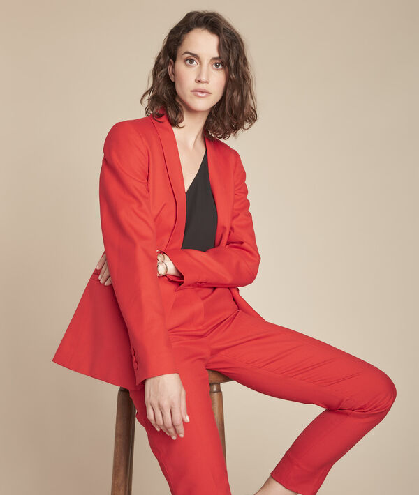 Bianca Red Jacket With Tailored Collar Women Maison 123