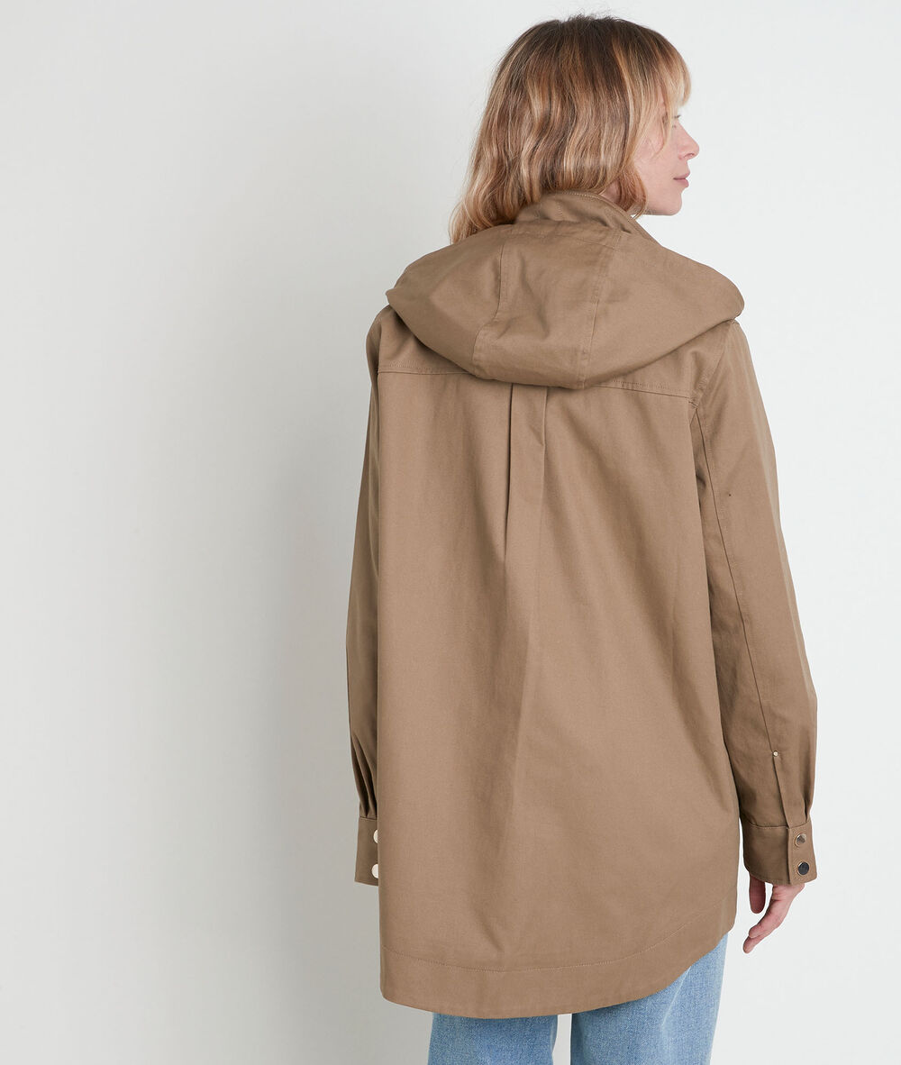 Naelia beige cotton parka amande.