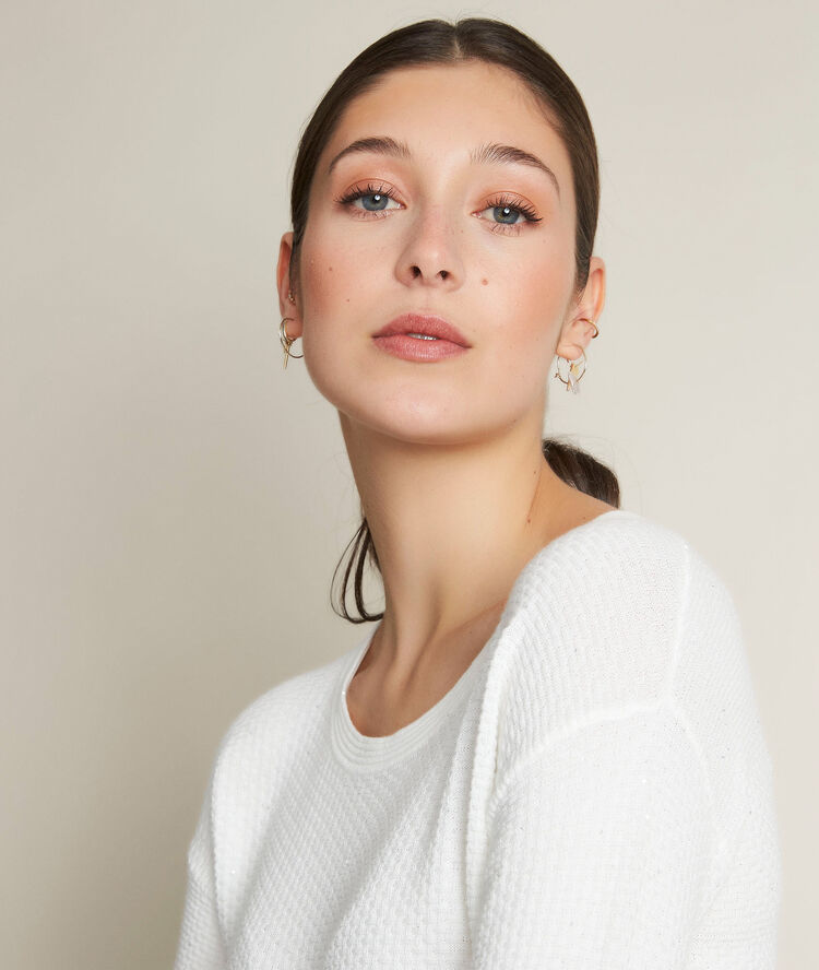 Davina ecru pullover with sequins ecru.