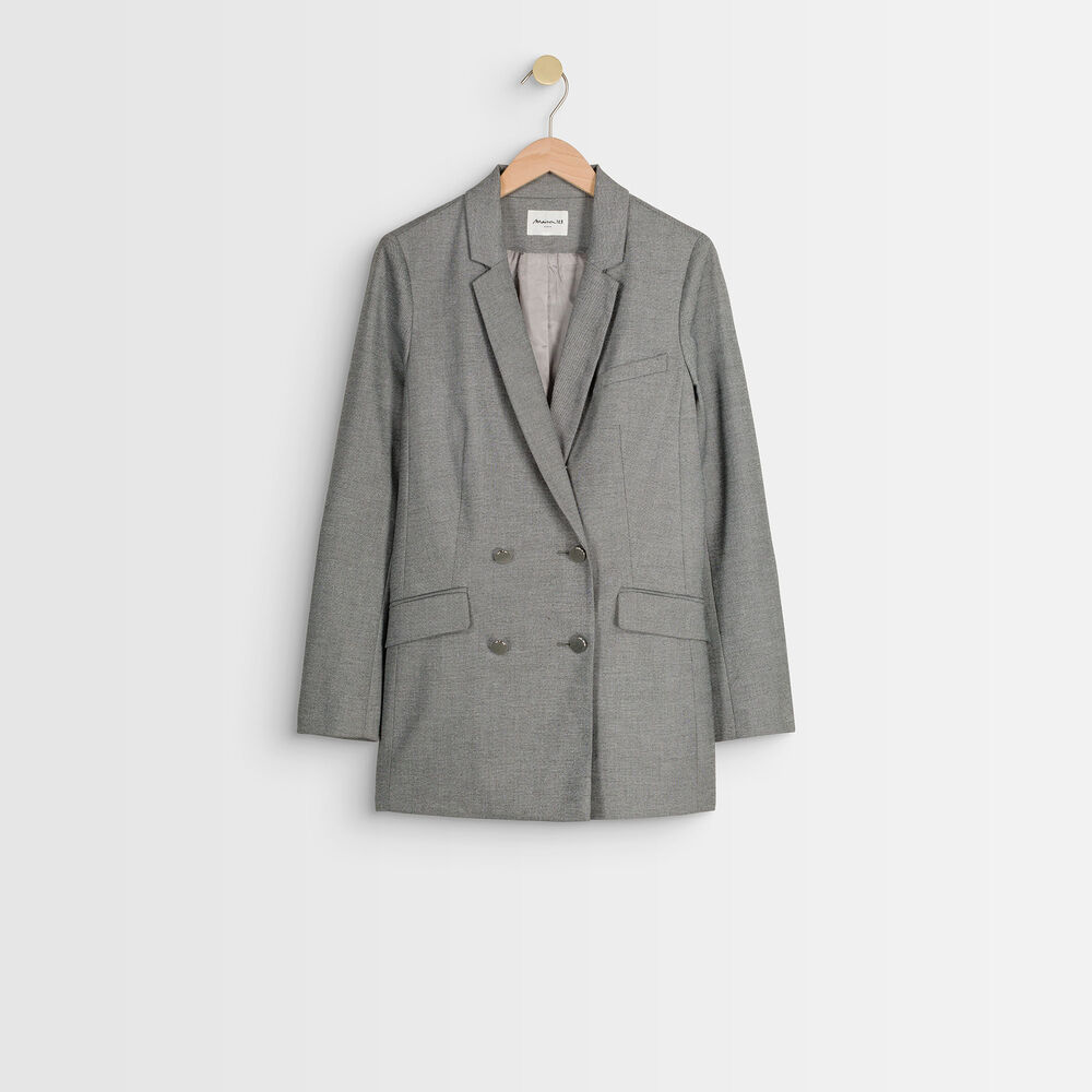 Taly crossover end-on-end weave tailored jacket gris pale.