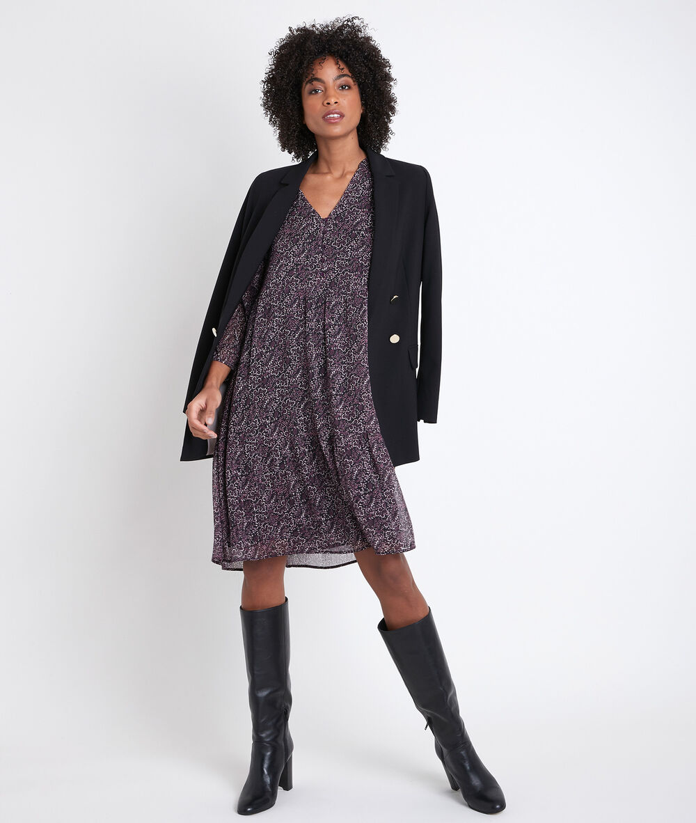 Nara printed fuchsia dress fuchsia.