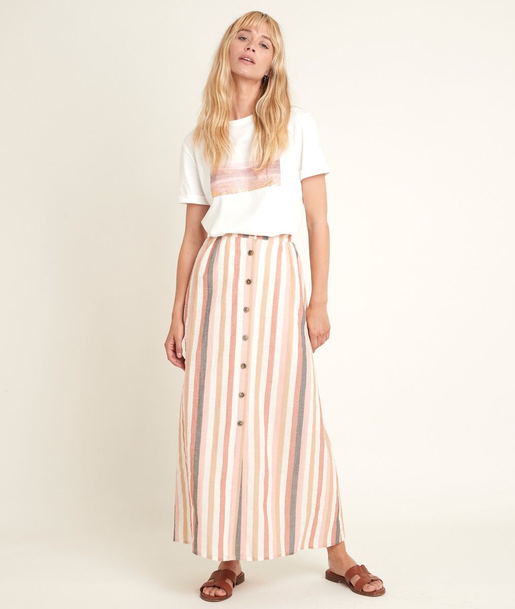 Genny striped buttoned skirt | 1-2-3 Genny striped buttoned skirt PhotoZ | 1-2-3