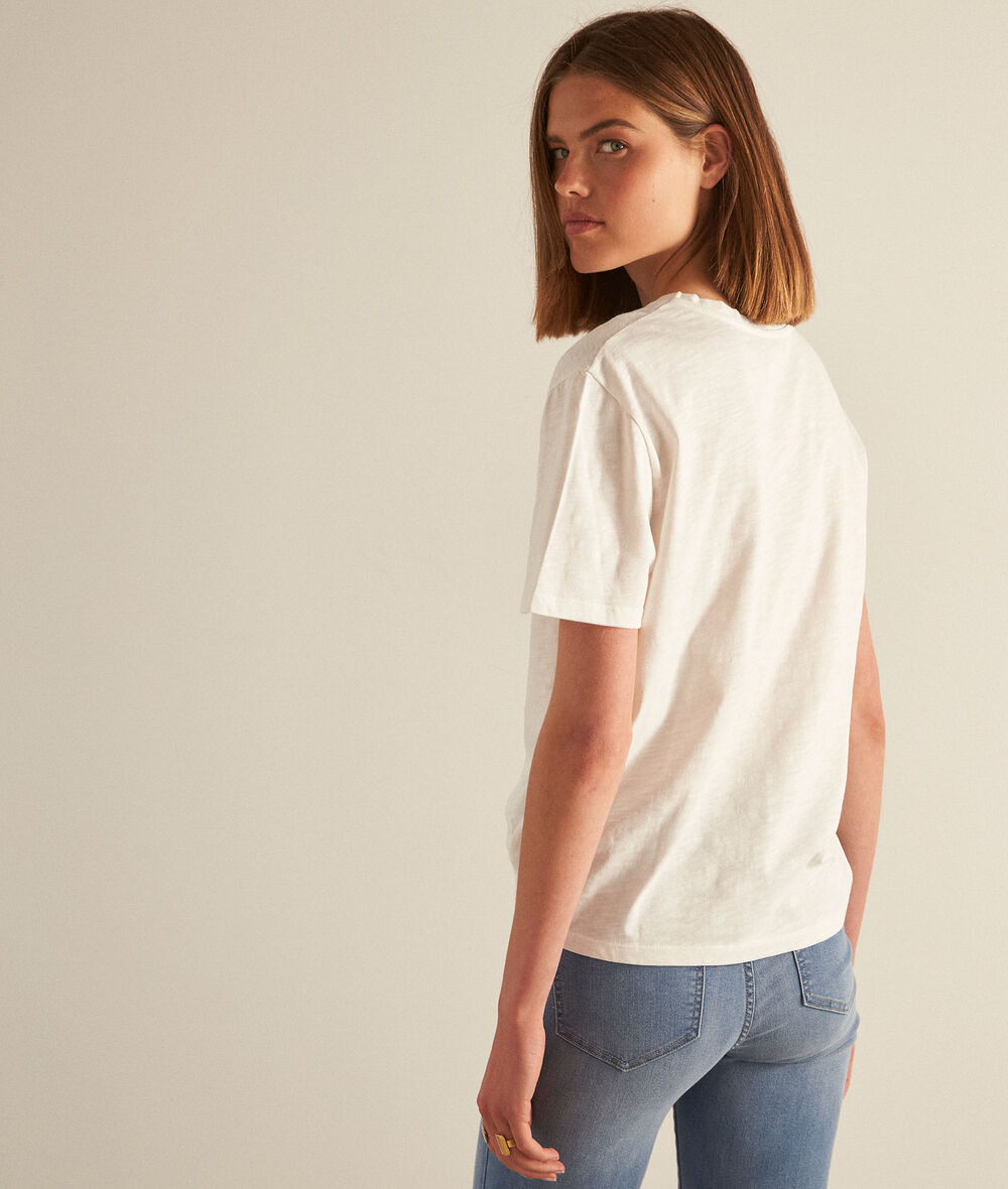 FIDJI white printed organic cotton T-shirt PhotoZ | 1-2-3