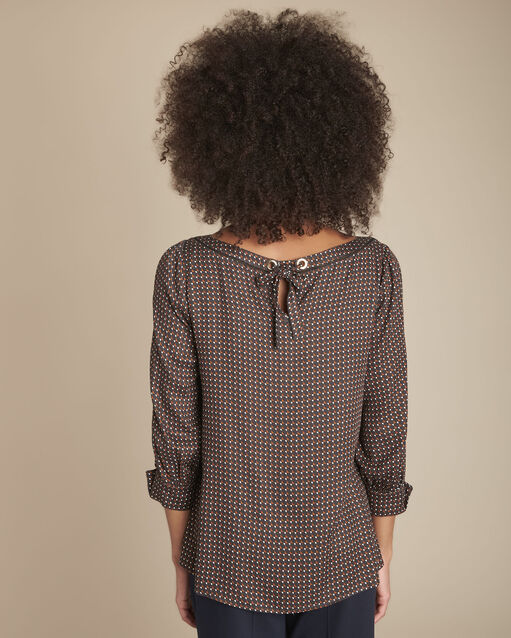 Melena black printed blouse black.