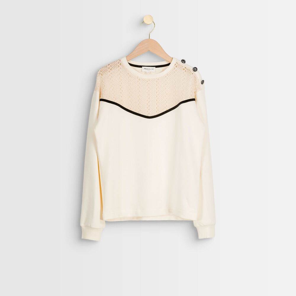 Dimitri lace sweatshirt ecru.