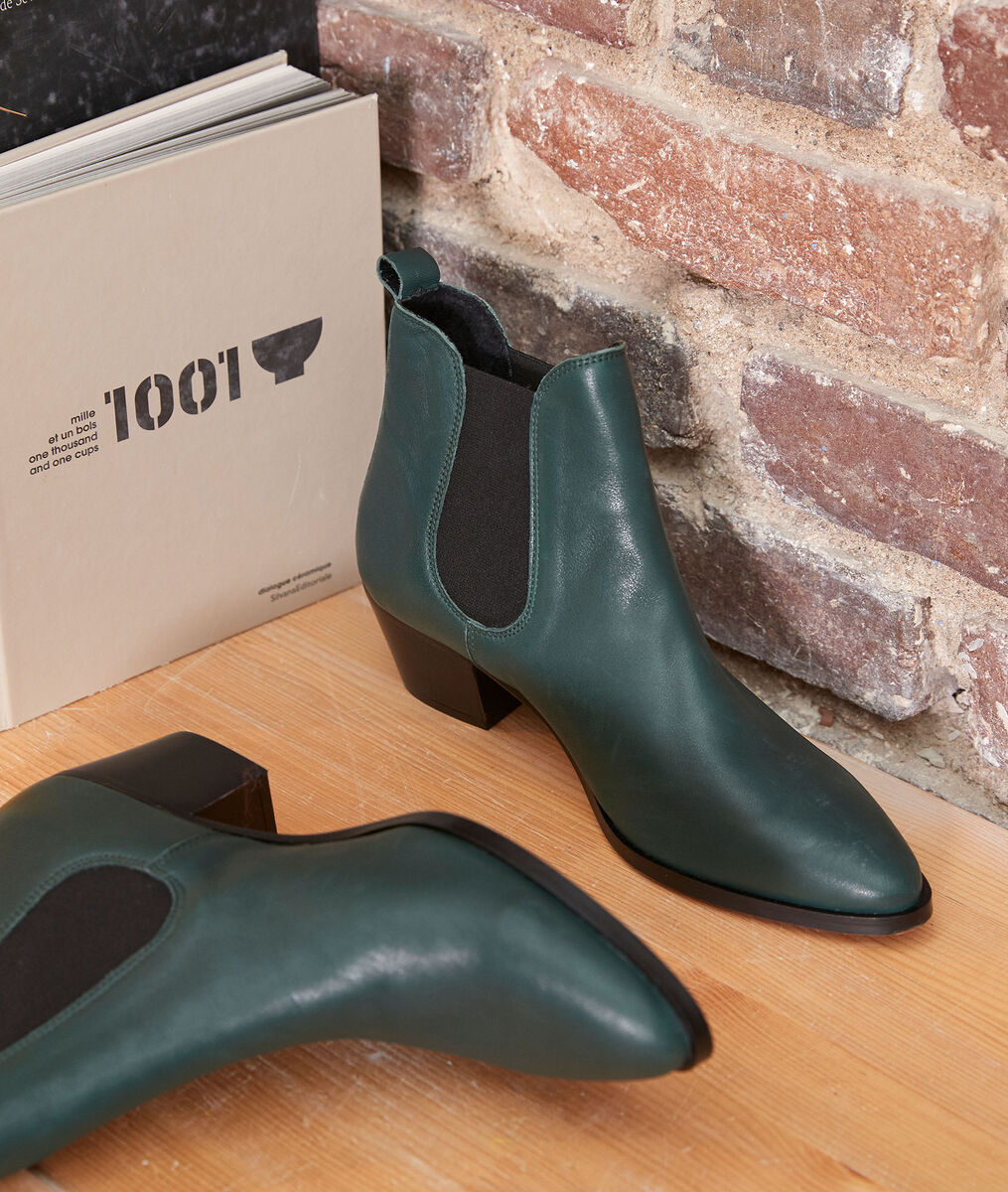 Vera emerald leather ankle boots | 1-2-3 Vera emerald leather ankle boots PhotoZ | 1-2-3