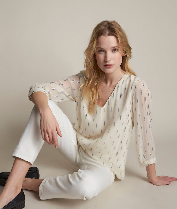 Eliane printed lurex blouse string.
