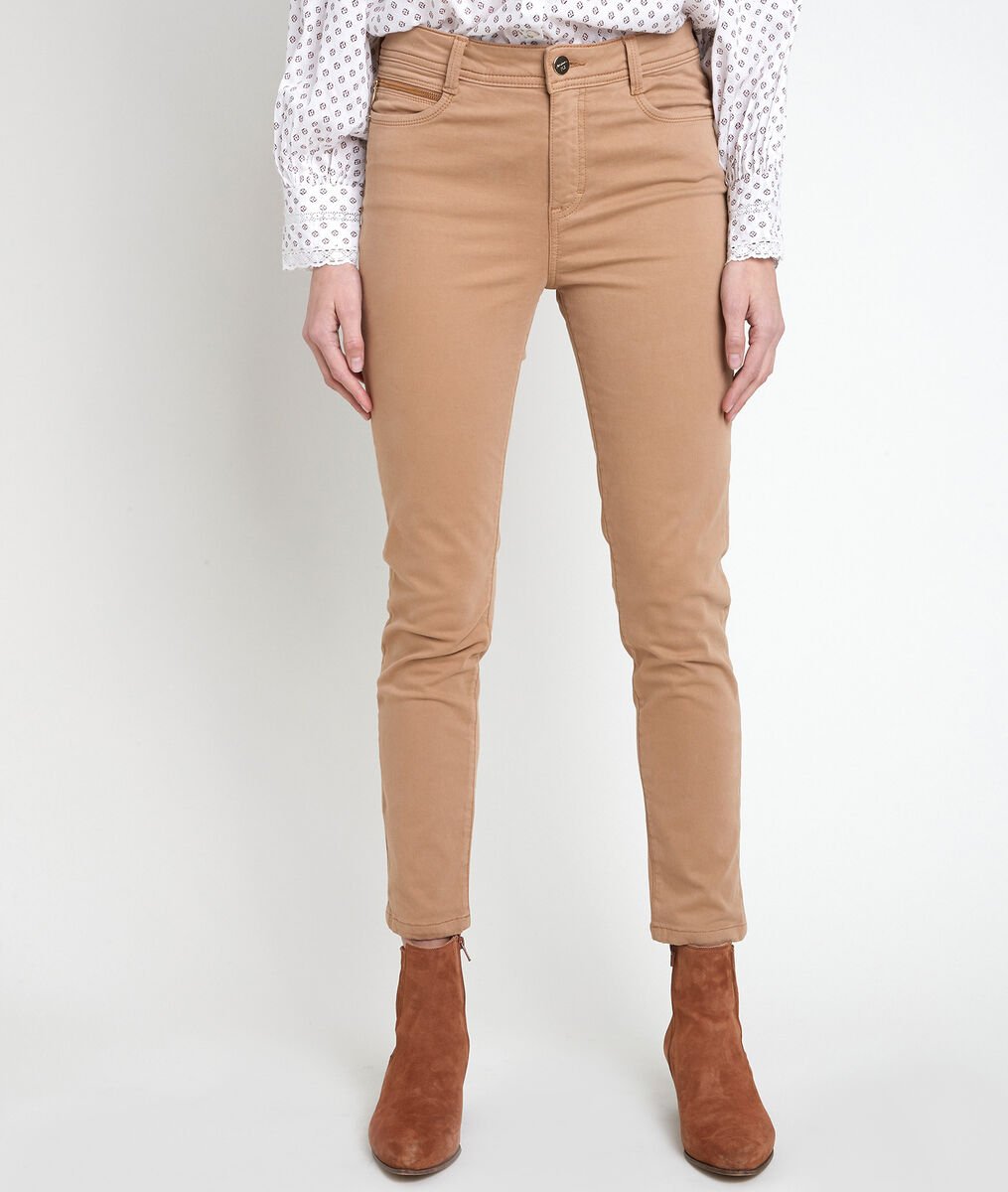 The iconic Sultan brown slim-fit cotton satin jeans | 1-2-3 The iconic Sultan brown slim-fit cotton satin jeans PhotoZ | 1-2-3