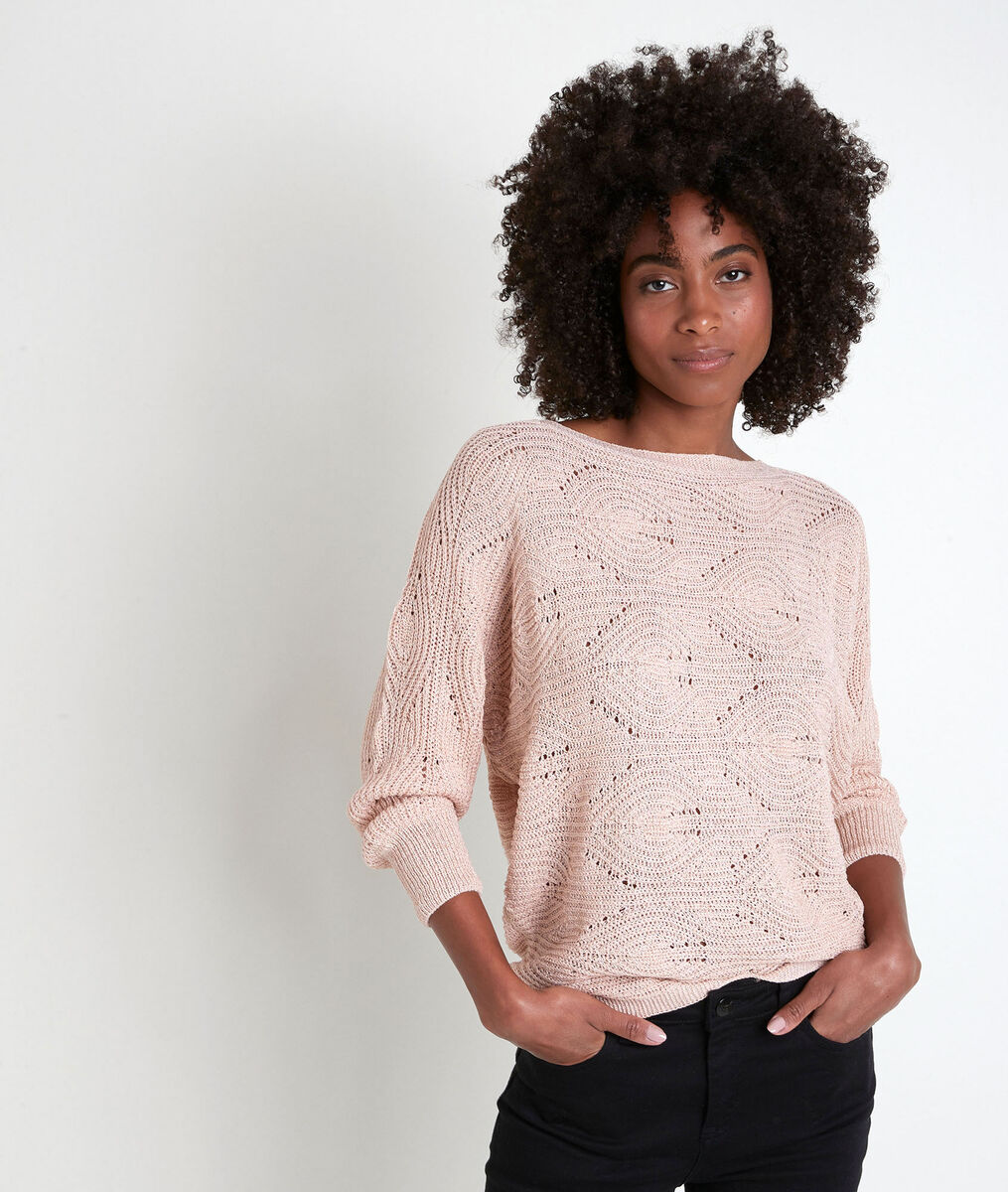 Amy pink openwork jumper | 1-2-3 Amy pink openwork jumper PhotoZ | 1-2-3