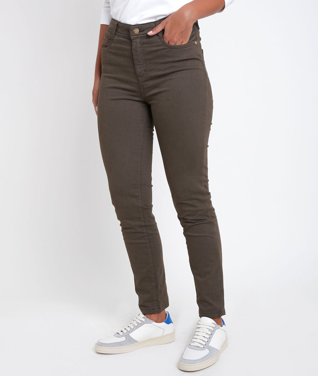 The iconic Sultan trousers: khaki slim-fit cotton satin jeans | 1-2-3 The iconic Sultan trousers: khaki slim-fit cotton satin jeans PhotoZ | 1-2-3