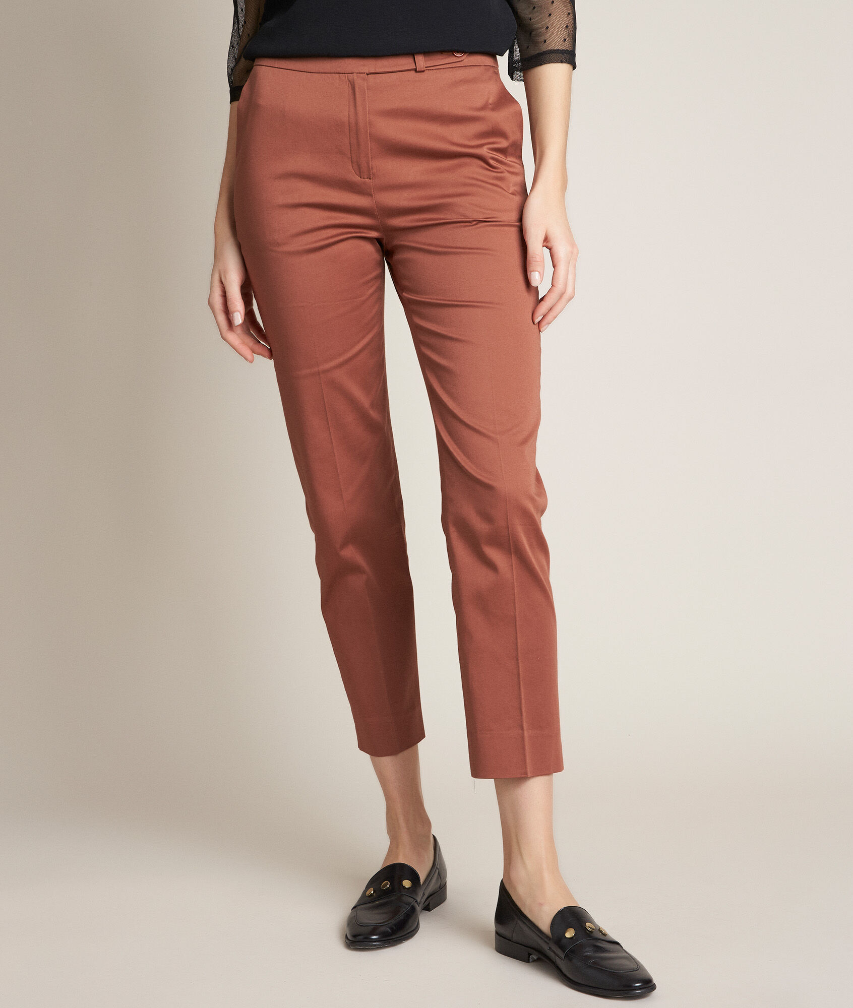 brown cigarette trousers