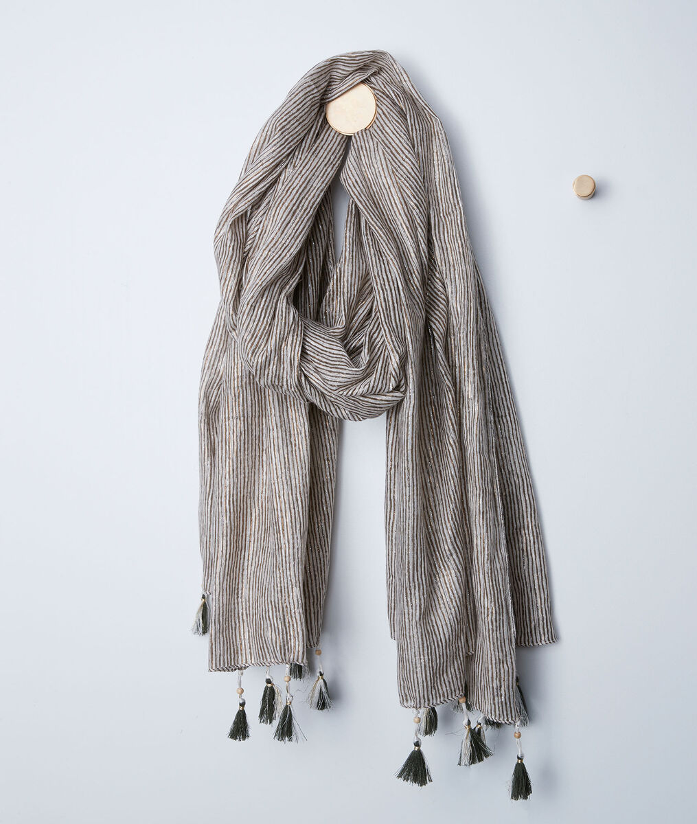 Bayron striped fringed scarf | 1-2-3 Bayron striped fringed scarf PhotoZ | 1-2-3