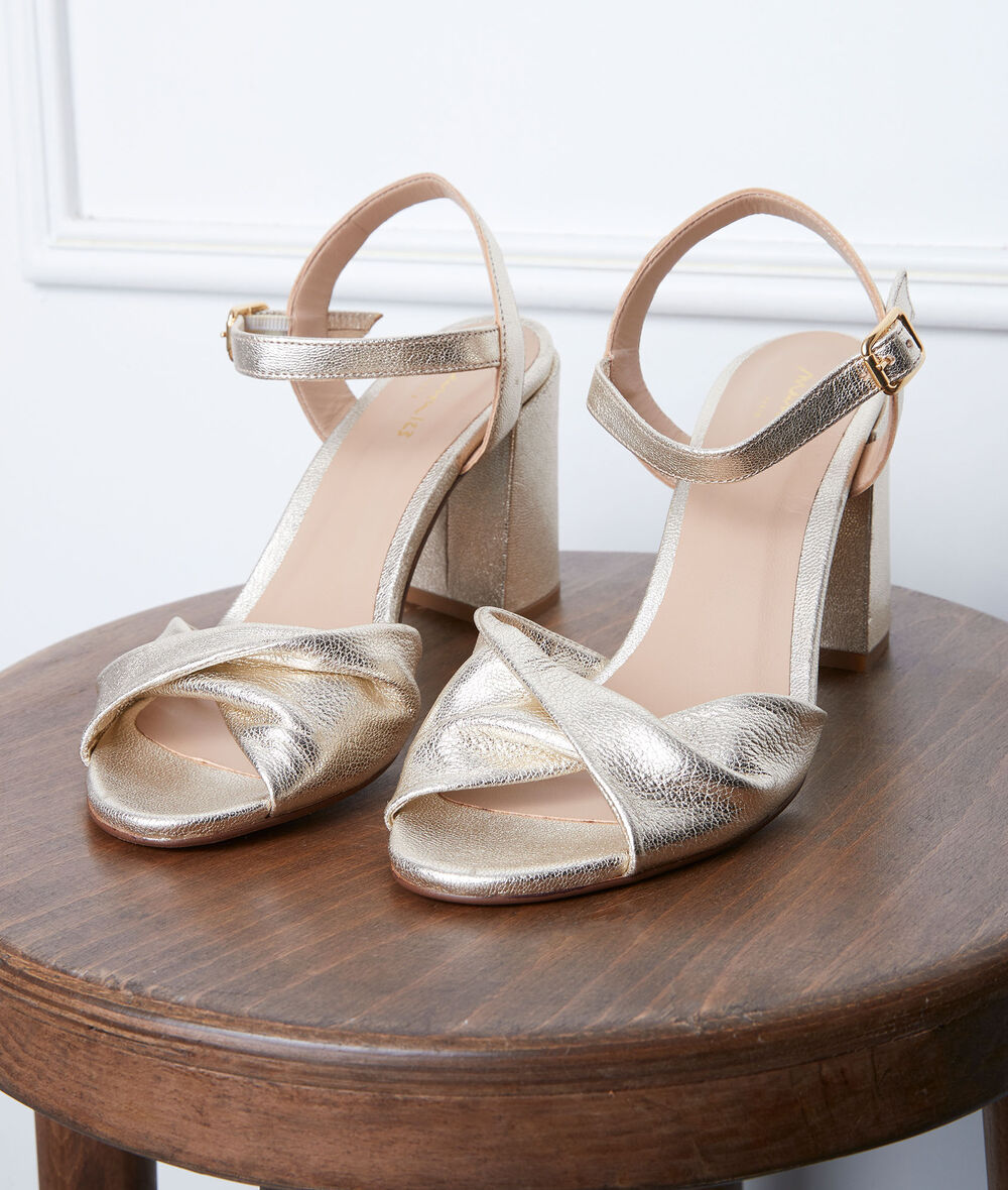 Gwen high heel gold sandals PhotoZ | 1-2-3