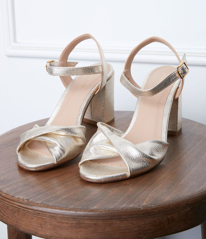 Gwen high heel gold sandals