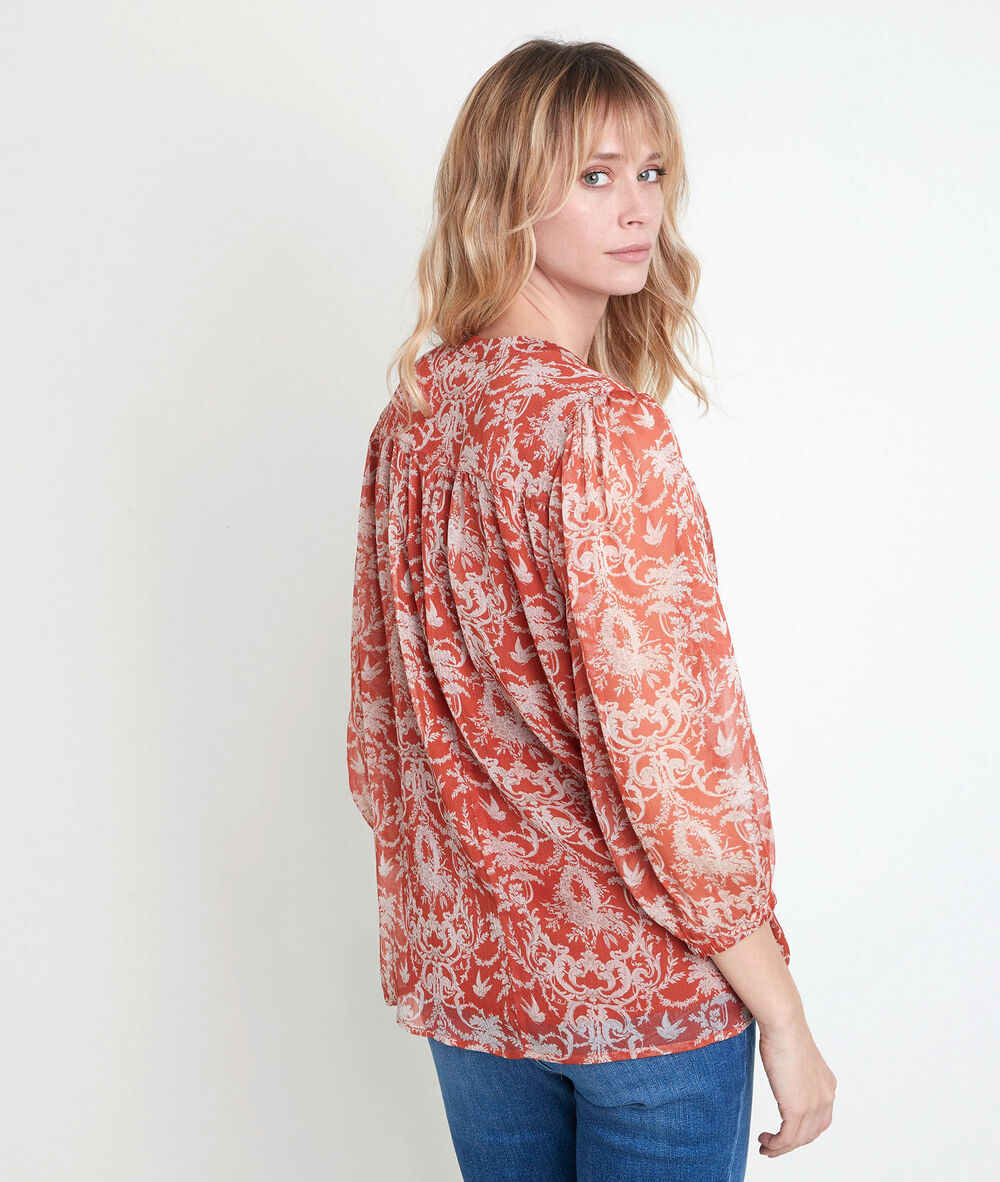 Elsa orange printed blouse goyave.