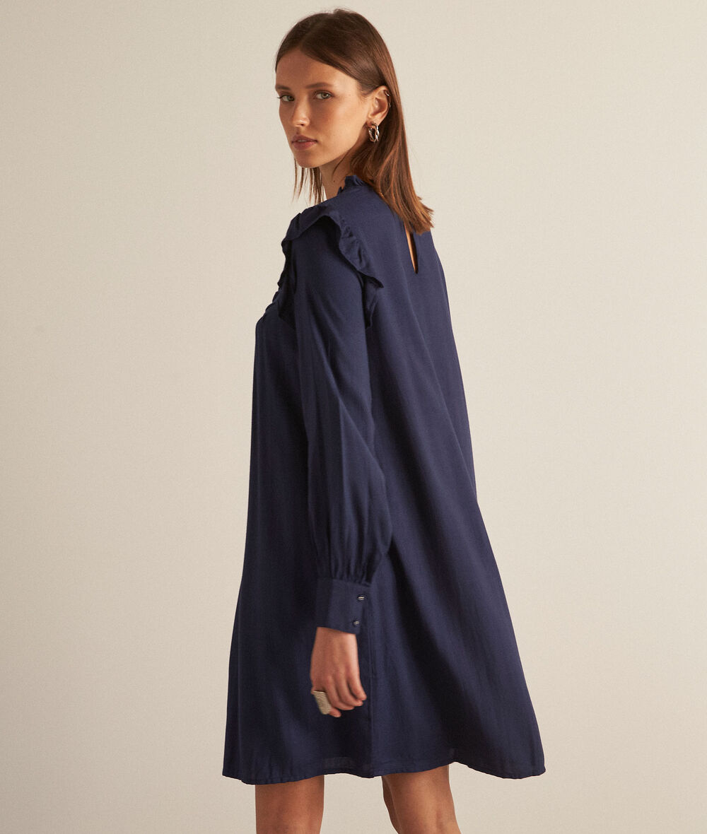 Hania short blue embroidered dress PhotoZ | 1-2-3