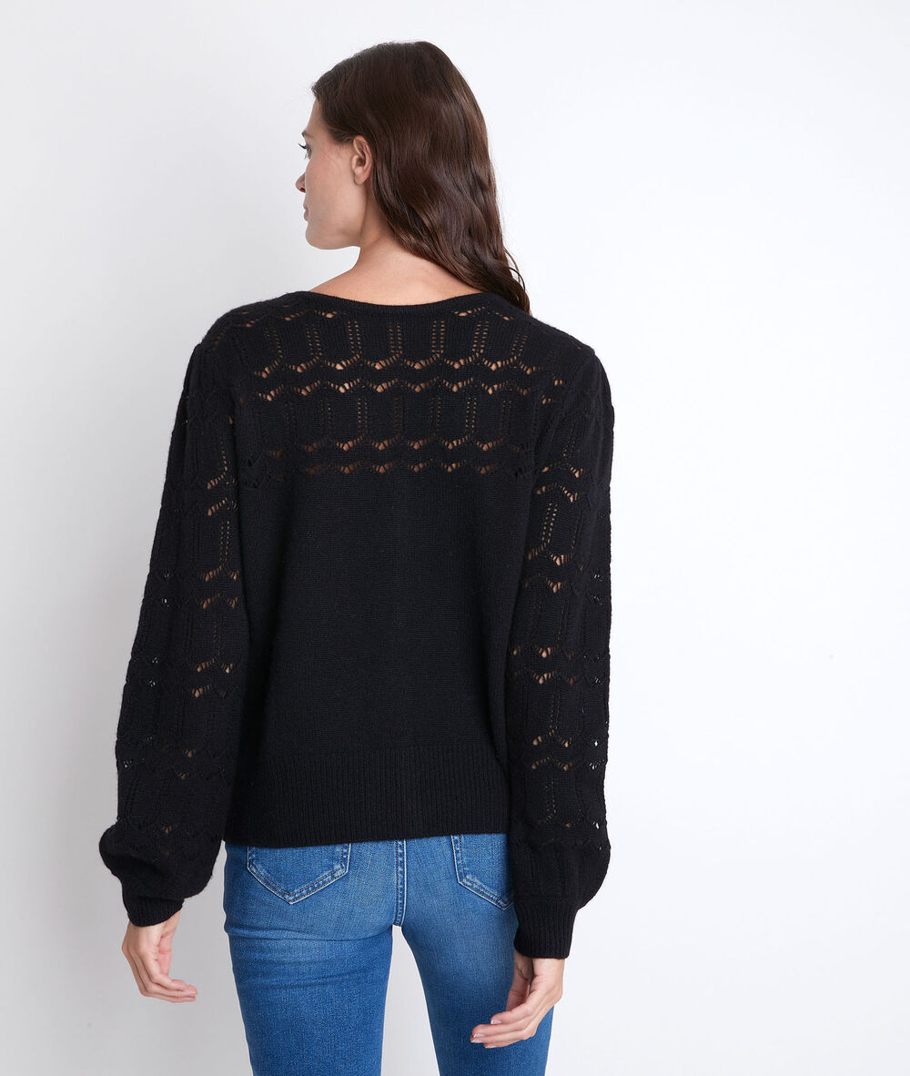 Respect black reversible cashmere cardigan noir.