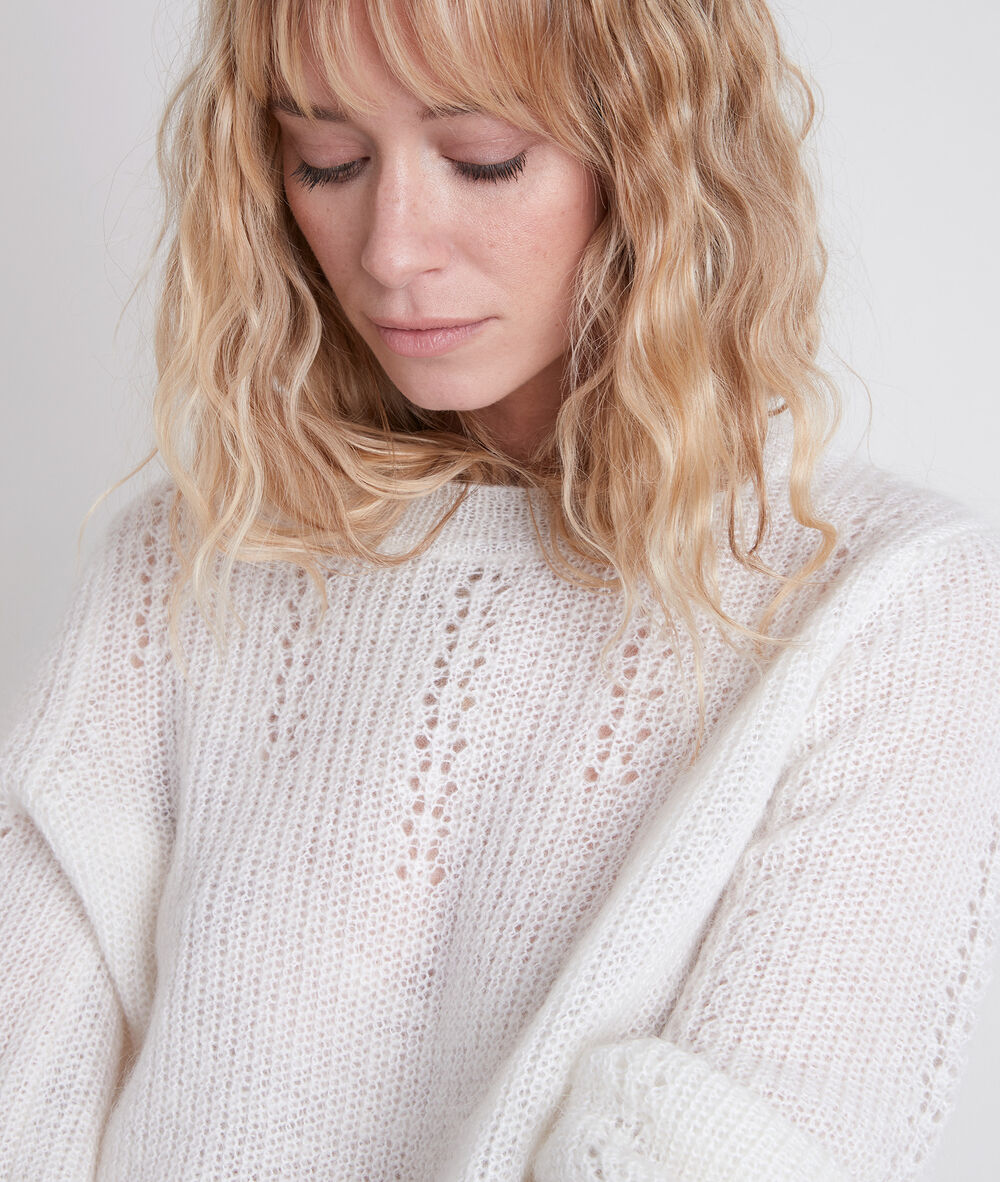 Avril ecru mohair blend jumper ecru.