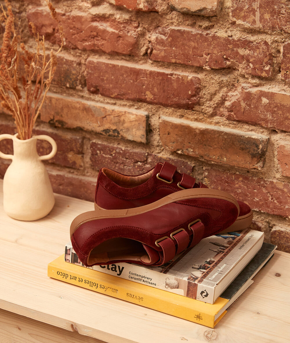 Vic bordeaux leather trainers bordeaux fonce.