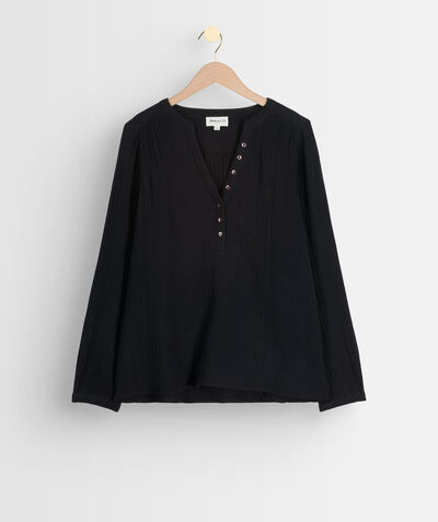 Laeti black cotton gauze blouse   PhotoZ | 1-2-3