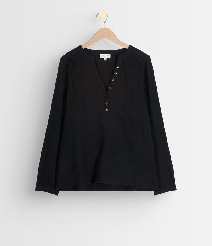 Laeti black cotton gauze blouse   PhotoZ | 1-2-3
