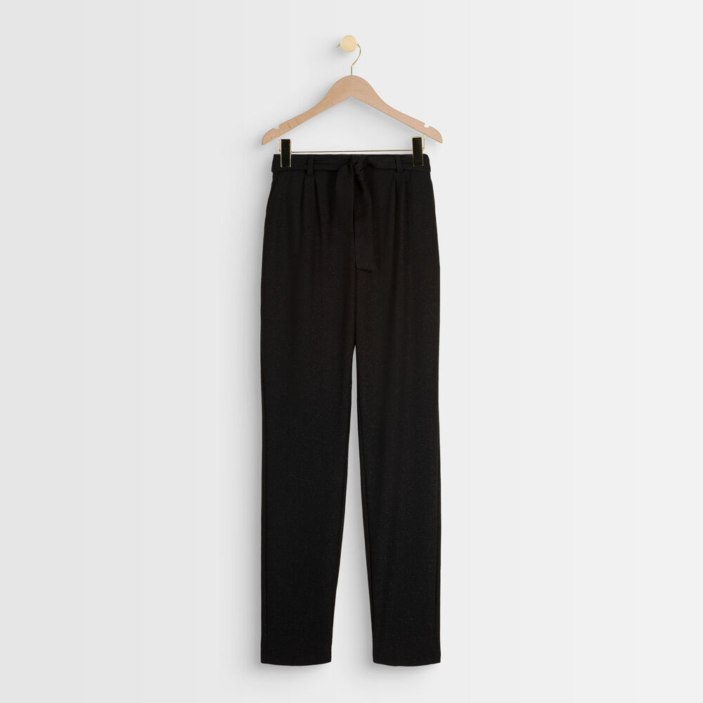Feodor lurex carrot trousers noir.