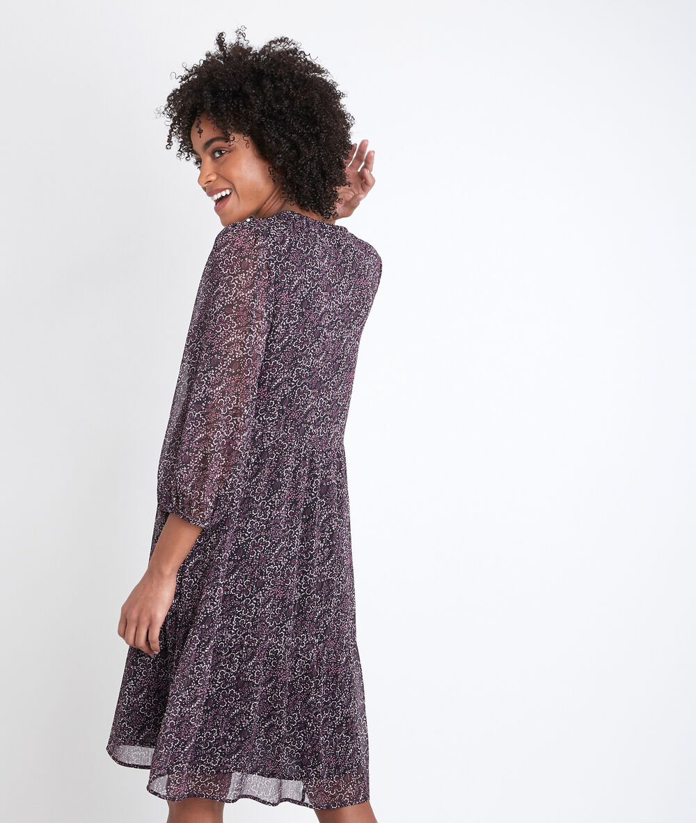 Nara printed fuchsia dress fuchsia.