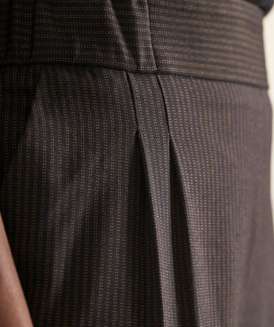 Declan black pinstriped wide-leg trousers PhotoZ | 1-2-3