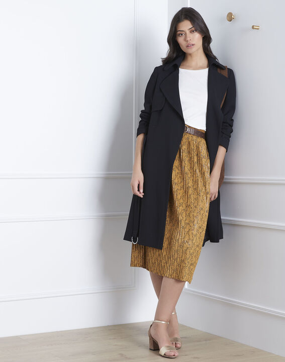 Story yellow snakeskin print pleated skirt | 1-2-3 Story yellow snakeskin print pleated skirt PhotoZ | 1-2-3