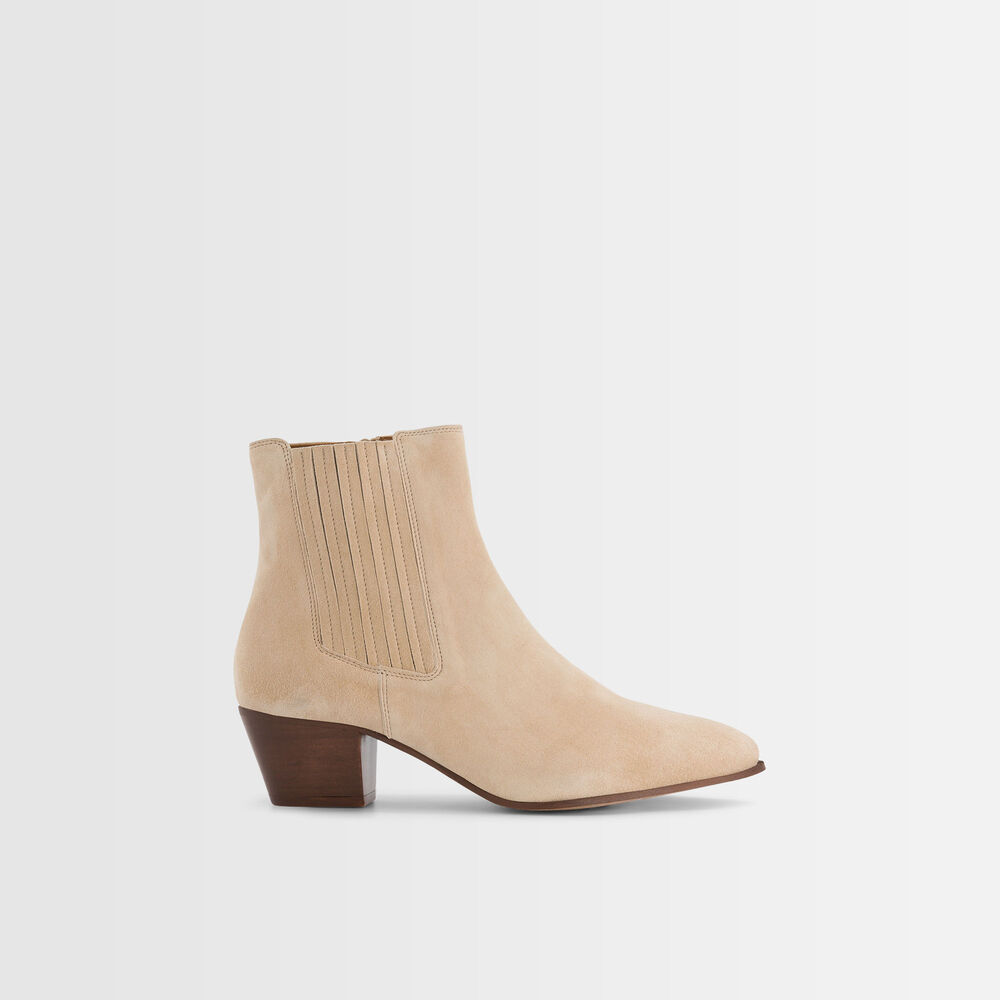 Gaby cream high-heeled ankle boots creme.