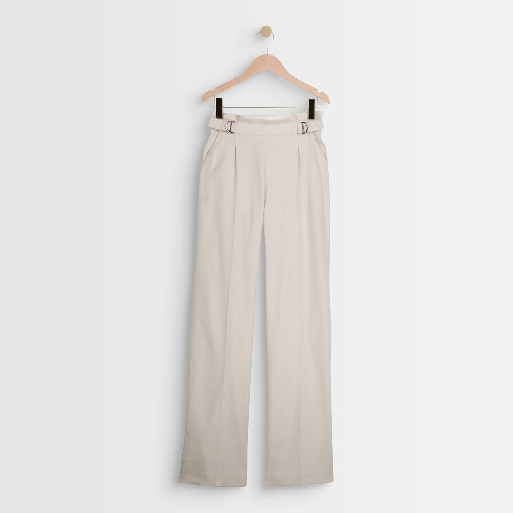 Filipo ecru linen blend wide-legged trousers ecru.