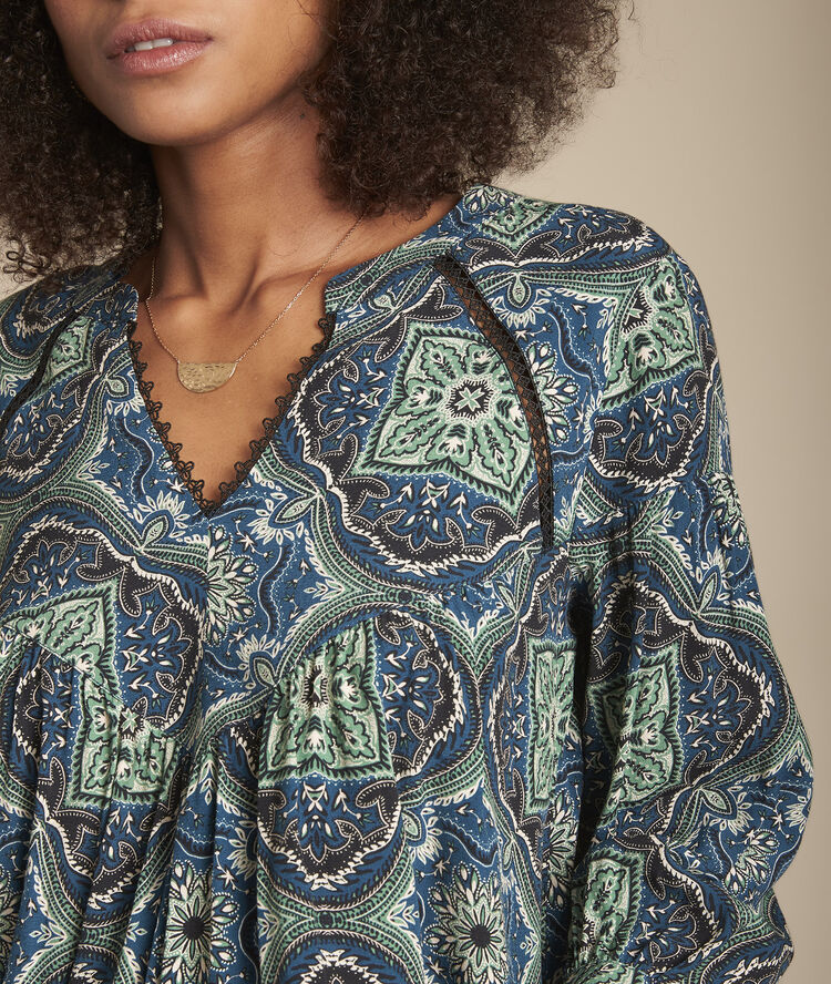 Marlene navy floral print blouse navy.