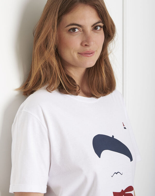 Ecru t-shirt with palo house ft print ecru.