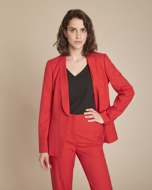 Bianca red jacket with tailored collar (1) - Maison 123