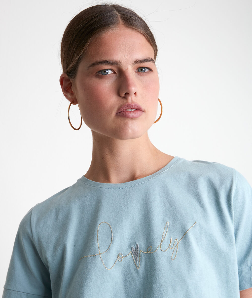 Iclaire celadon cotton T-shirt | 1-2-3 Iclaire celadon cotton T-shirt PhotoZ | 1-2-3