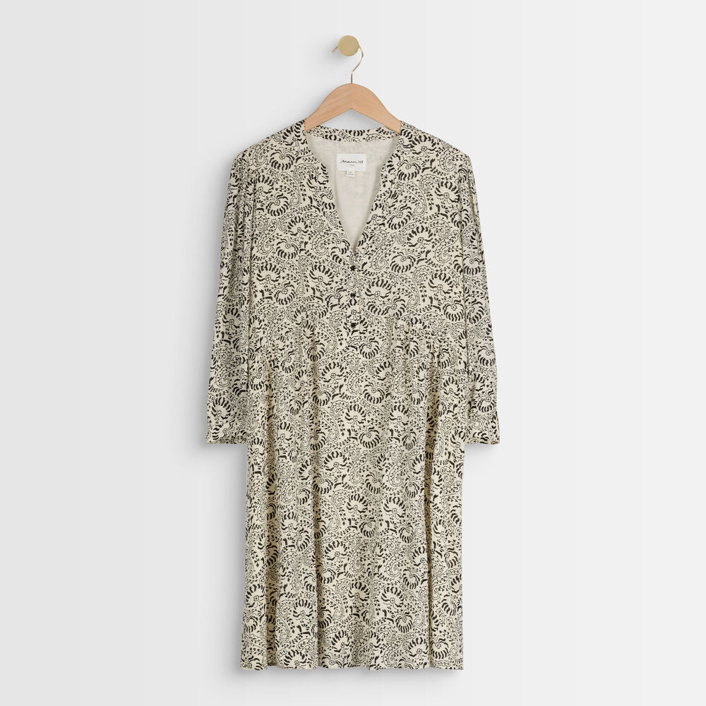 Calypso ecru printed dress ecru.