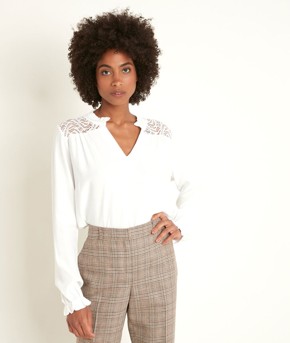 Dany lace dual-fabric blouse | 1-2-3 Dany lace dual-fabric blouse PhotoZ | 1-2-3