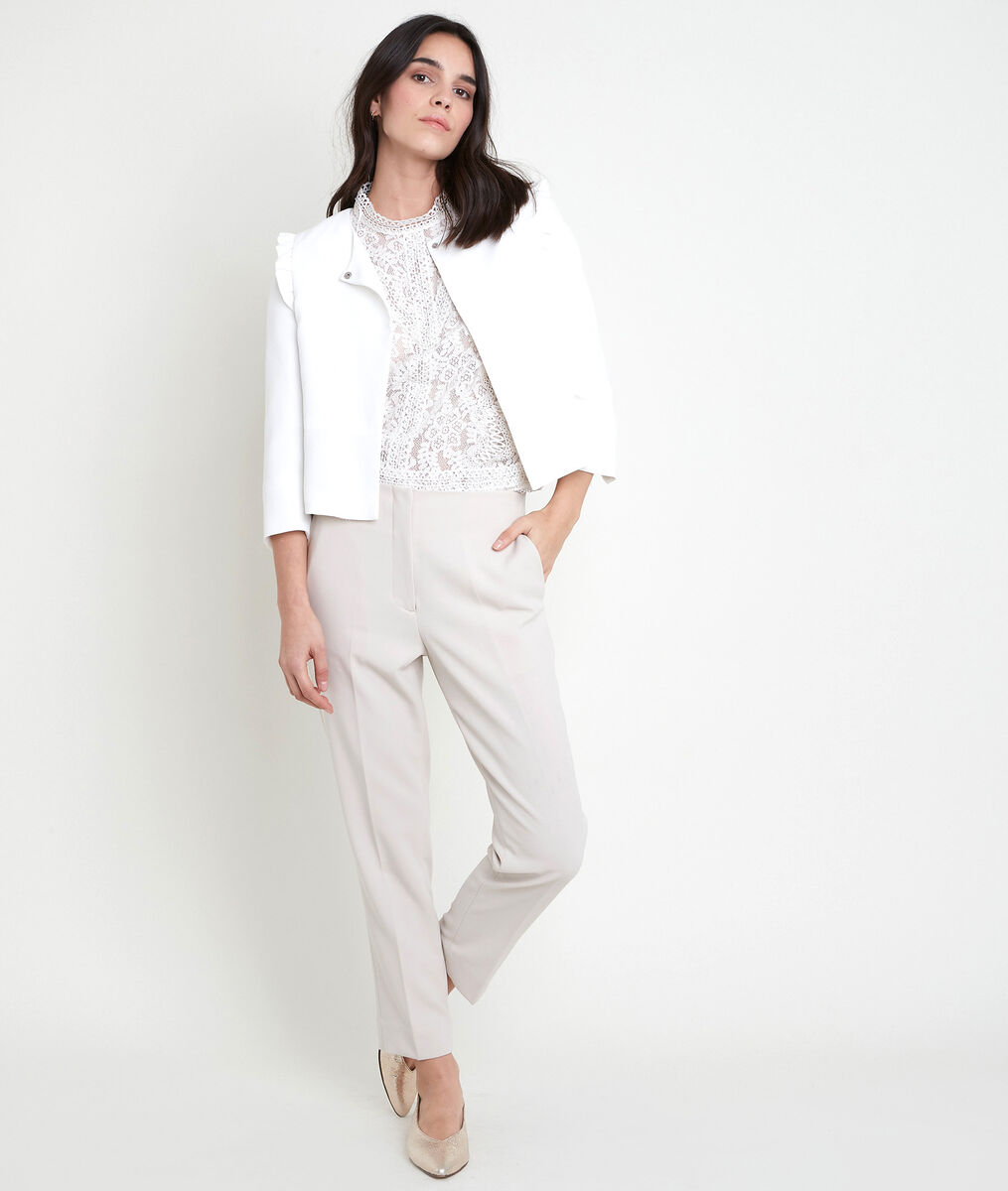 PHILISE cream crepe jacket | 1-2-3 PHILISE cream crepe jacket PhotoZ | 1-2-3