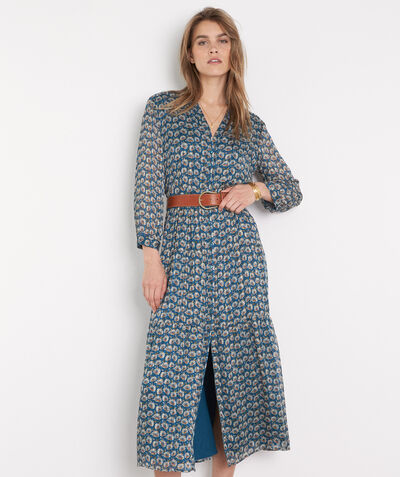Carola blue printed maxi dress  PhotoZ | 1-2-3