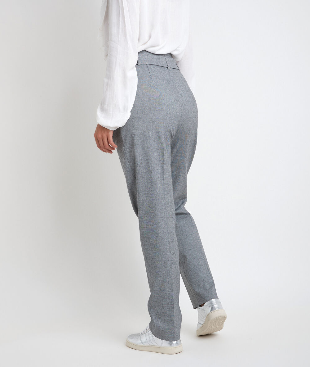 Iris end-to-end weave cigarette trousers gris pale.
