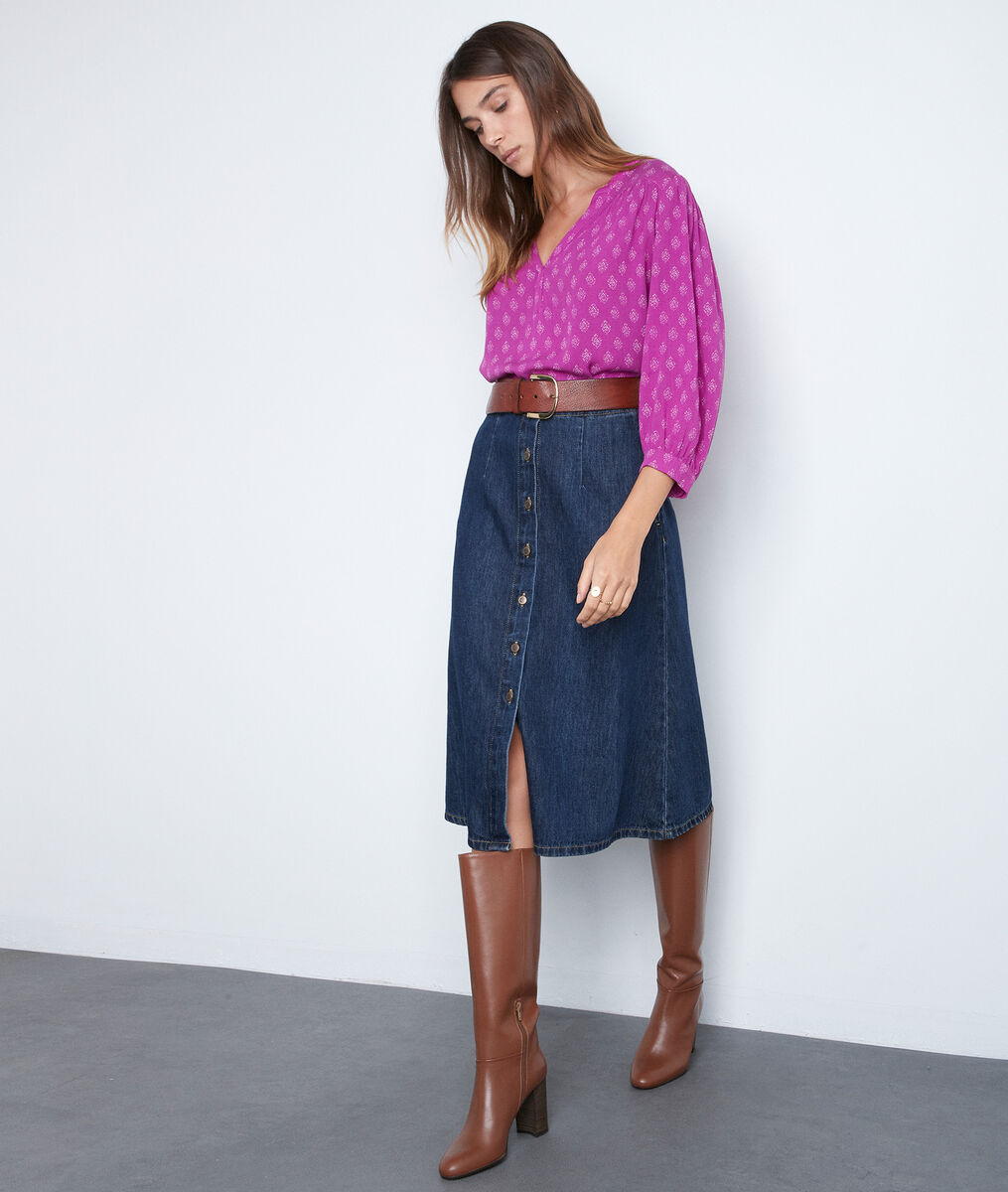 ELY raw denim maxi skirt | 1-2-3 ELY raw denim maxi skirt PhotoZ | 1-2-3