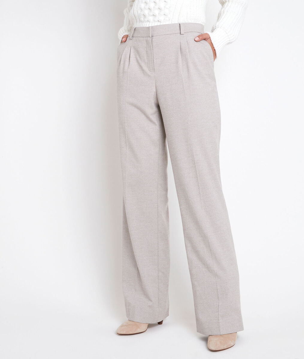 Marcel beige pleated wide-legged trousers | 1-2-3 Marcel beige pleated wide-legged trousers PhotoZ | 1-2-3