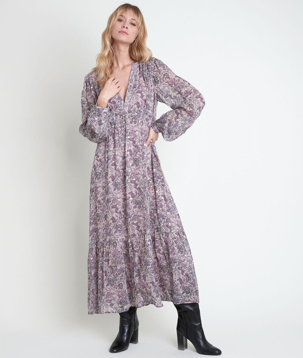 Ingrid mauve floral print dress | 1-2-3 Ingrid mauve floral print dress PhotoZ | 1-2-3