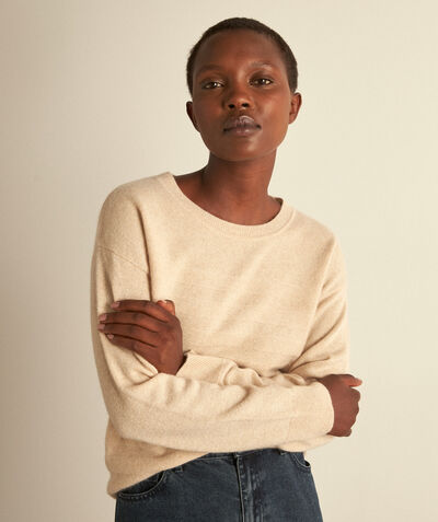 Bettany ecru recycled cashmere jumper PhotoZ | 1-2-3