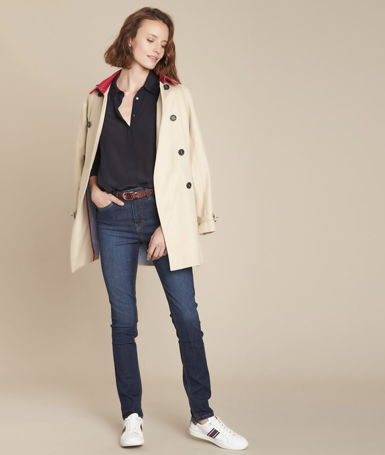 Salim, the elegant push-up raw slim-fit jeans dark indigo.